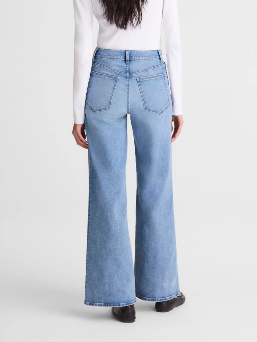 Madewell Short Wide Leg Jeans Super Stretch Coastal Blue Wash Size 27S NWT - Picture 2 of 11